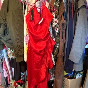 Fashion Nova Red One Shoulder Gown for Prom